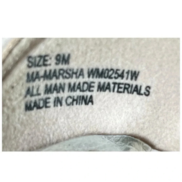 Mari A. Marsha Strappy Chunky Heel Nude‎ Sandals Ankle Strap Faux Leather Size 9 - Picture 7 of 8